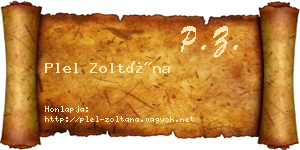 Plel Zoltána névjegykártya